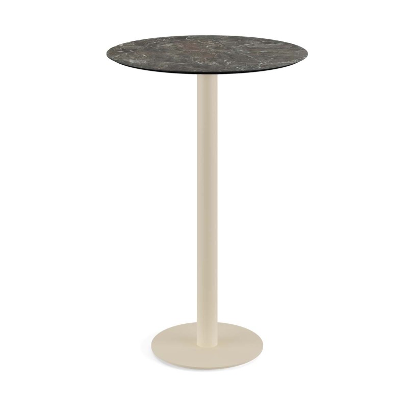 Veba - Urban mange-debout avec piètement sable + plateau rond HPL Galaxy Marble