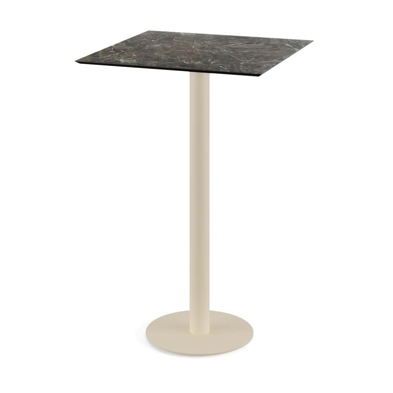 Veba - Urban mange-debout avec piètement sable + plateau carré HPL Galaxy Marble