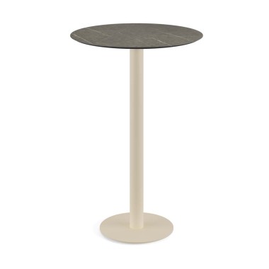 Veba - Urban mange-debout avec piètement sable + plateau rond HPL Midnight Marble