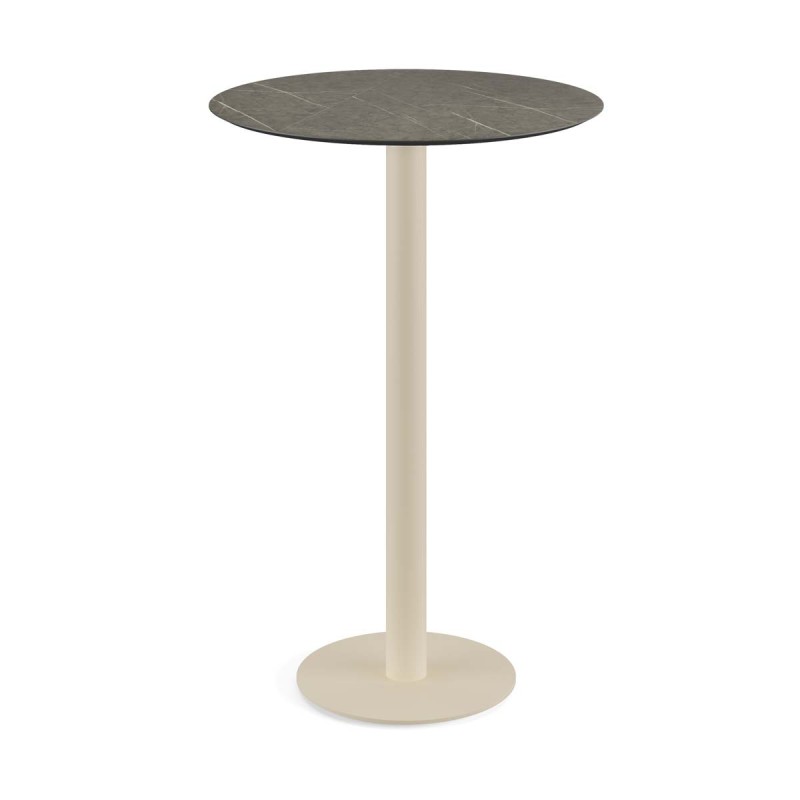 Veba - Urban mange-debout avec piètement sable + plateau rond HPL Midnight Marble