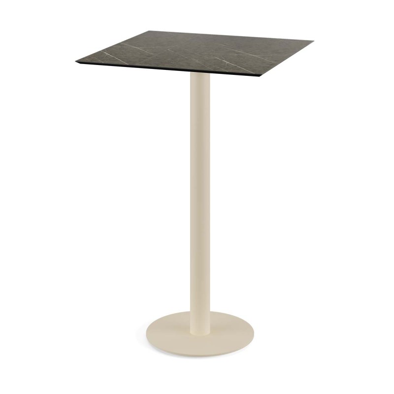 Veba - Urban mange debout avec piètement sable + plateau carré HPL Midnight Marble