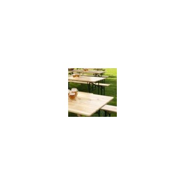 Veba - 1 table & 2 bancs pliables - Profondeur 700 mm