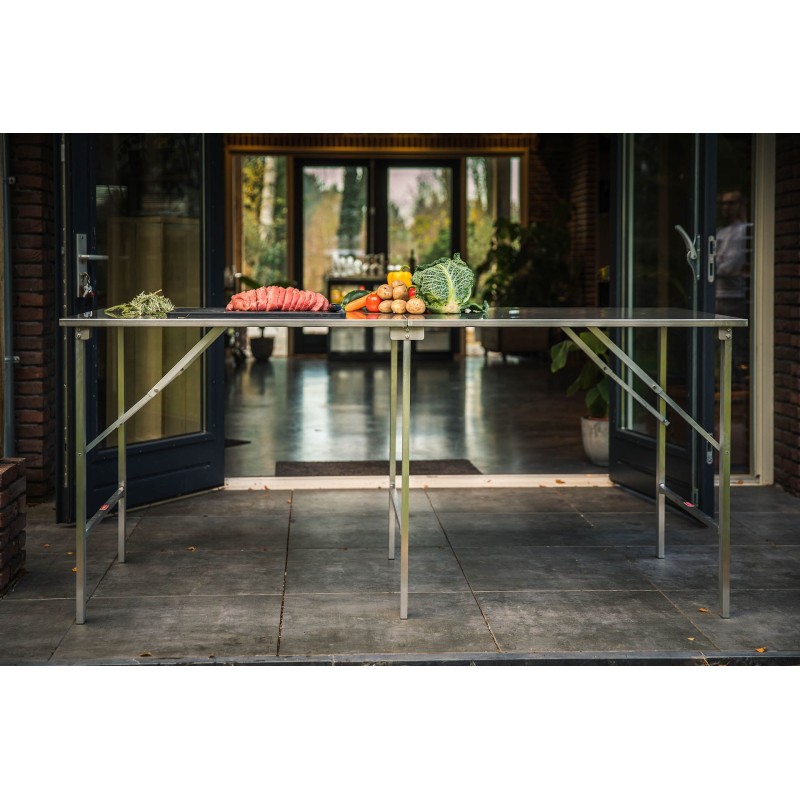 Veba - Table de travail pliable en acier inoxydable