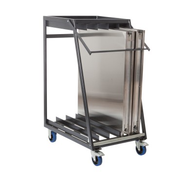 Veba - Chariot de transport pour 5 tables de travail pliantes en inox