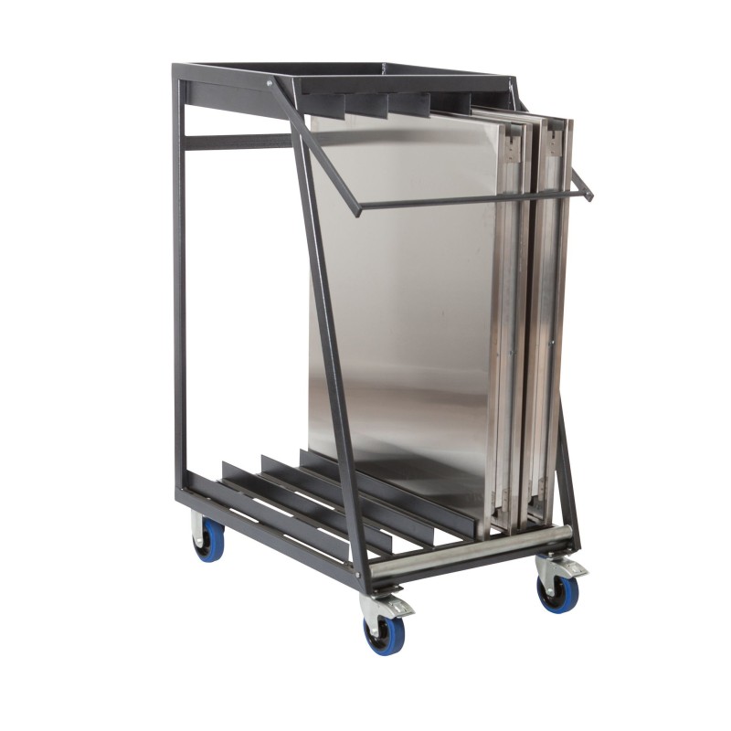 Veba - Chariot de transport pour 5 tables de travail pliantes en inox