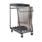 Veba - Chariot de transport pour 5 tables de travail pliantes en inox