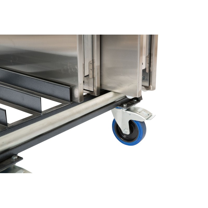 Veba - Chariot de transport pour 5 tables de travail pliantes en inox