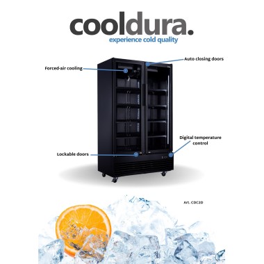 Veba - Réfrigérateur à bouteilles avec 2 portes vitrées