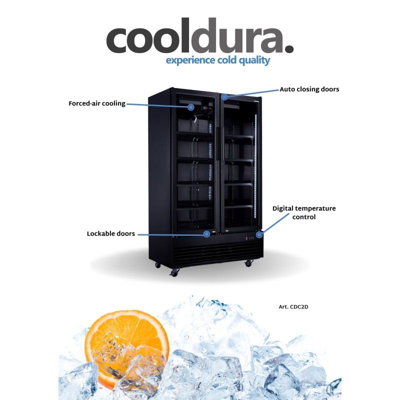 Veba - Réfrigérateur à bouteilles avec 2 portes vitrées