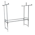 Veba - Étal de marché Professional Bleu-Blanc structure en acier bâche PVC ignifuge plateau en bois d'épicéa