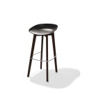 Veba - Keeve tabouret de bar sans dossier Noir structure foncée en bois de bouleau et assise en plastique