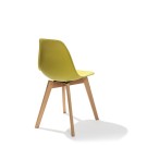 Veba - Keeve chaise empilable sans accoudoirs Jaune structure en bois de bouleau et assise en plastique