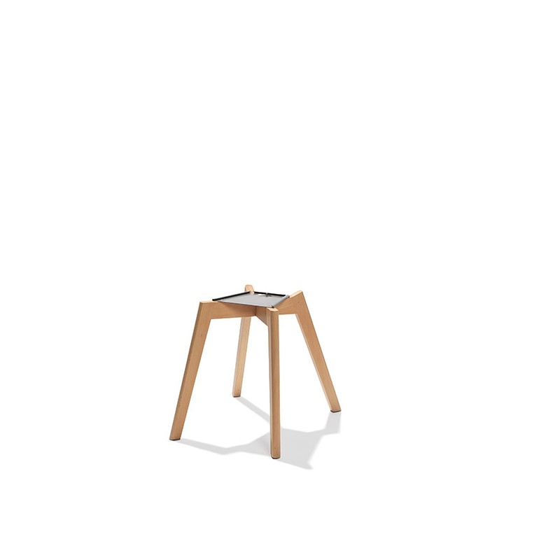 Veba - Keeve chaise empilable sans accoudoirs Jaune structure en bois de bouleau et assise en plastique