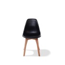 Veba - Keeve chaise empilable sans accoudoir Noir structure en bois de bouleau et assise en plastique
