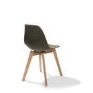 Veba - Keeve chaise empilable sans accoudoirs Vert structure en bois de bouleau et assise en plastique