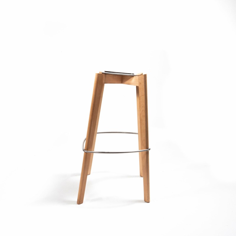 Veba - Keeve tabouret de bar sans accoudoirs Blanc structure en bois de bouleau et assise en plastique