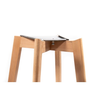 Veba - Keeve tabouret de bar sans accoudoirs Blanc structure en bois de bouleau et assise en plastique