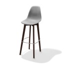 Veba - Keeve tabouret de bar sans accoudoirs Gris structure foncée en bois de bouleau et assise en plastique