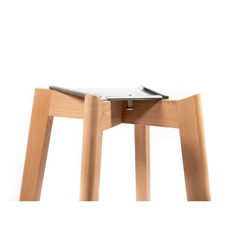 Veba - Keeve tabouret de bar sans accoudoirs Jaune structure en bois de bouleau et assise en plastique