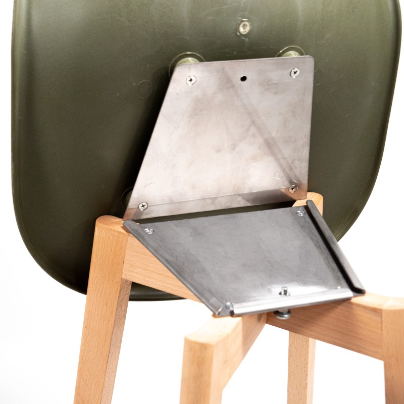 Veba - Keeve tabouret de bar sans accoudoirs Vert structure en bois de bouleau et assise en plastique
