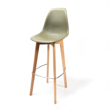 Veba - Keeve tabouret de bar sans accoudoirs Vert structure en bois de bouleau et assise en plastique
