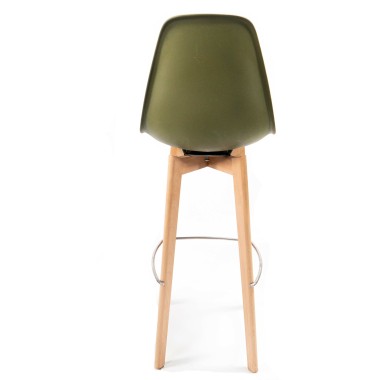 Veba - Keeve tabouret de bar sans accoudoirs Vert structure en bois de bouleau et assise en plastique