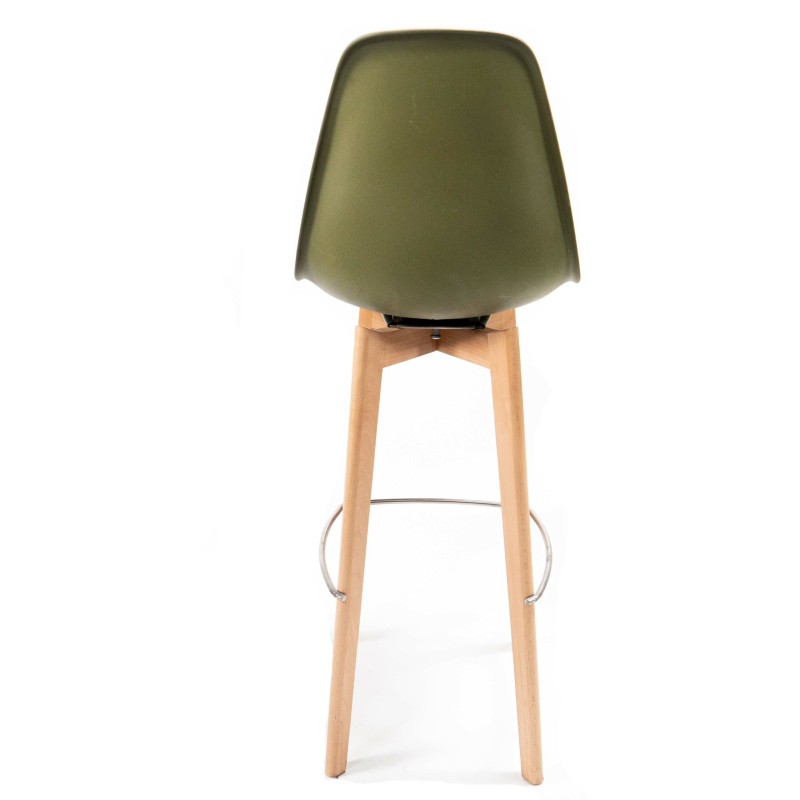 Veba - Keeve tabouret de bar sans accoudoirs Vert structure en bois de bouleau et assise en plastique