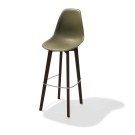 Veba - Keeve tabouret de bar sans accoudoirs Vert structure foncée en bois de bouleau et assise en plastique