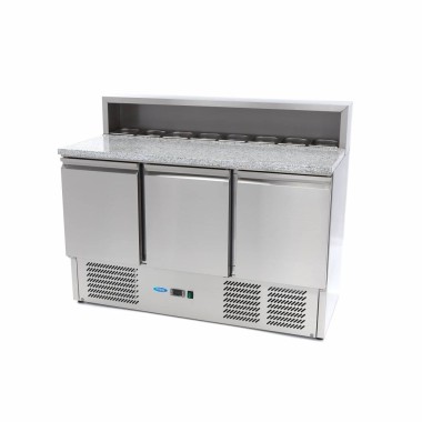 Maxima - Réfrigérateur de pizzas - 137cm - 3 portes - 8 bacs GN 1/6