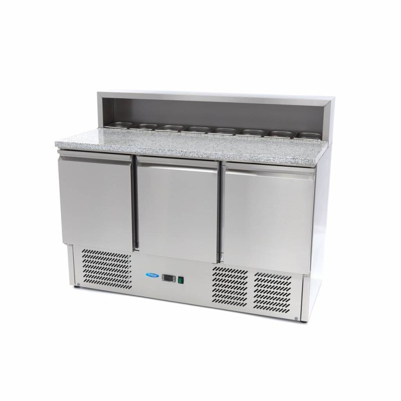 Maxima - Réfrigérateur de pizzas - 137cm - 3 portes - 8 bacs GN 1/6