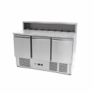 Maxima - Réfrigérateur de pizzas - 137cm - 3 portes - 8 bacs GN 1/6
