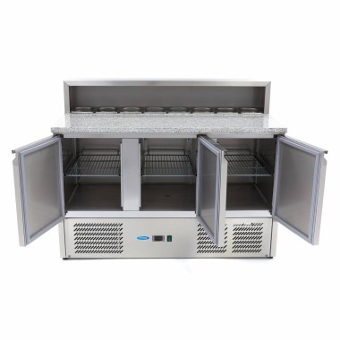 Maxima - Réfrigérateur de pizzas - 137cm - 3 portes - 8 bacs GN 1/6