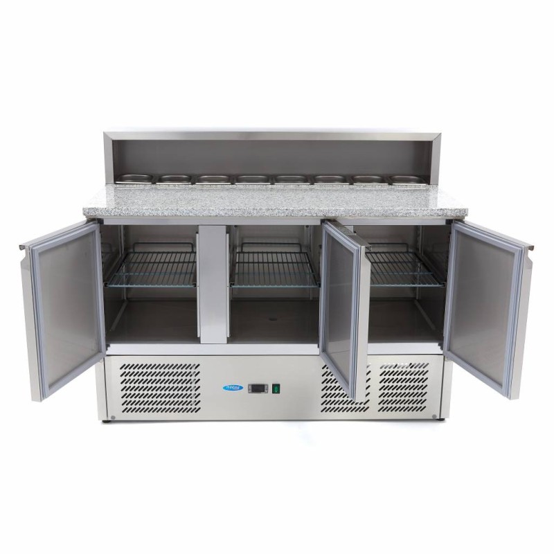 Maxima - Réfrigérateur de pizzas - 137cm - 3 portes - 8 bacs GN 1/6