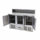 Maxima - Réfrigérateur de pizzas - 137cm - 3 portes - 8 bacs GN 1/6
