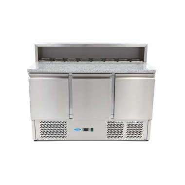 Maxima - Réfrigérateur de pizzas - 137cm - 3 portes - 8 bacs GN 1/6