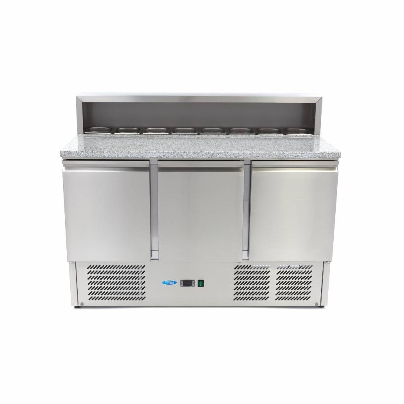Maxima - Réfrigérateur de pizzas - 137cm - 3 portes - 8 bacs GN 1/6