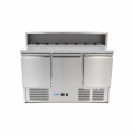Maxima - Réfrigérateur de pizzas - 137cm - 3 portes - 8 bacs GN 1/6