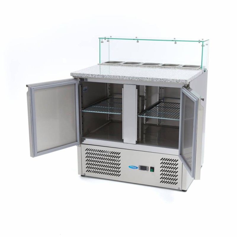 Maxima - Réfrigérateur à pizza professionnel - 90 cm  -  5 bacs GN 1/6