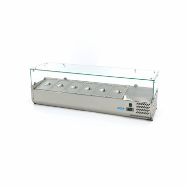 Maxima - Saladette sur plan de travail - 140cm -  6 bacs GN 1/3