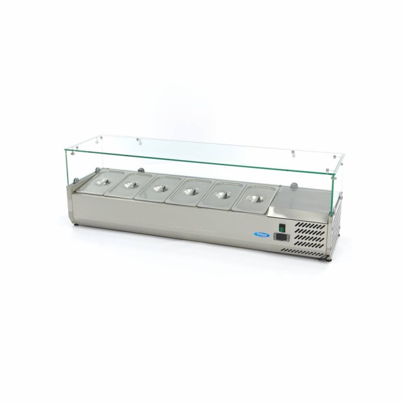 Maxima - Saladette sur plan de travail - 140cm -  6 bacs GN 1/3