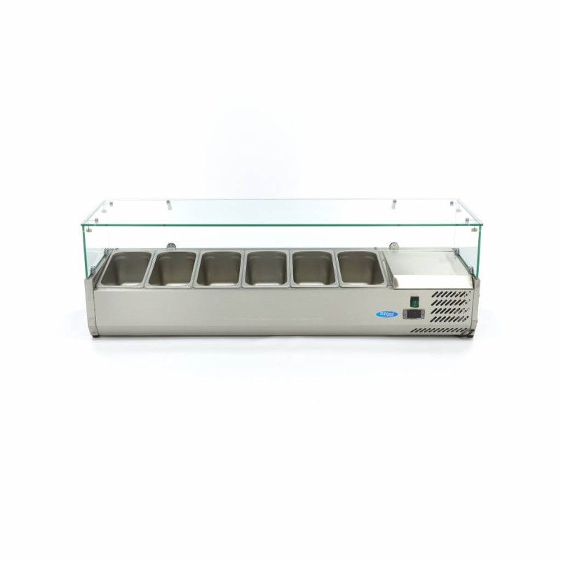 Maxima - Saladette sur plan de travail - 140cm -  6 bacs GN 1/3