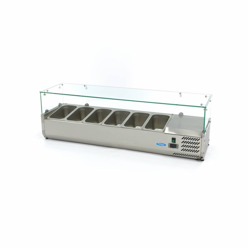 Maxima - Saladette sur plan de travail - 140cm -  6 bacs GN 1/3