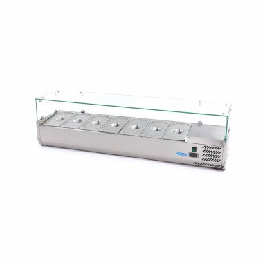 Maxima -Saladette sur plan de travail - 160 cm - 7 bacs GN 1/3