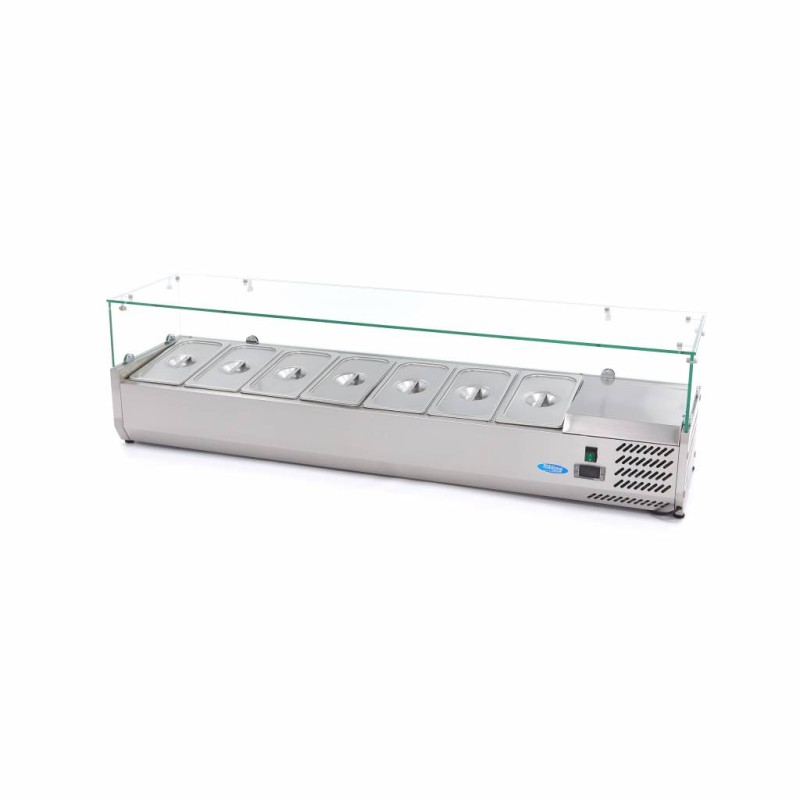 Maxima -Saladette sur plan de travail - 160 cm - 7 bacs GN 1/3