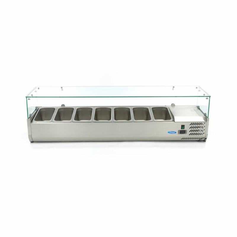 Maxima -Saladette sur plan de travail - 160 cm - 7 bacs GN 1/3