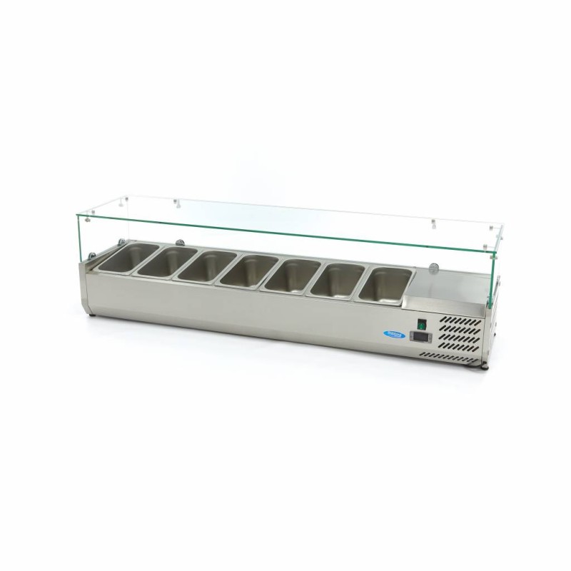 Maxima -Saladette sur plan de travail - 160 cm - 7 bacs GN 1/3