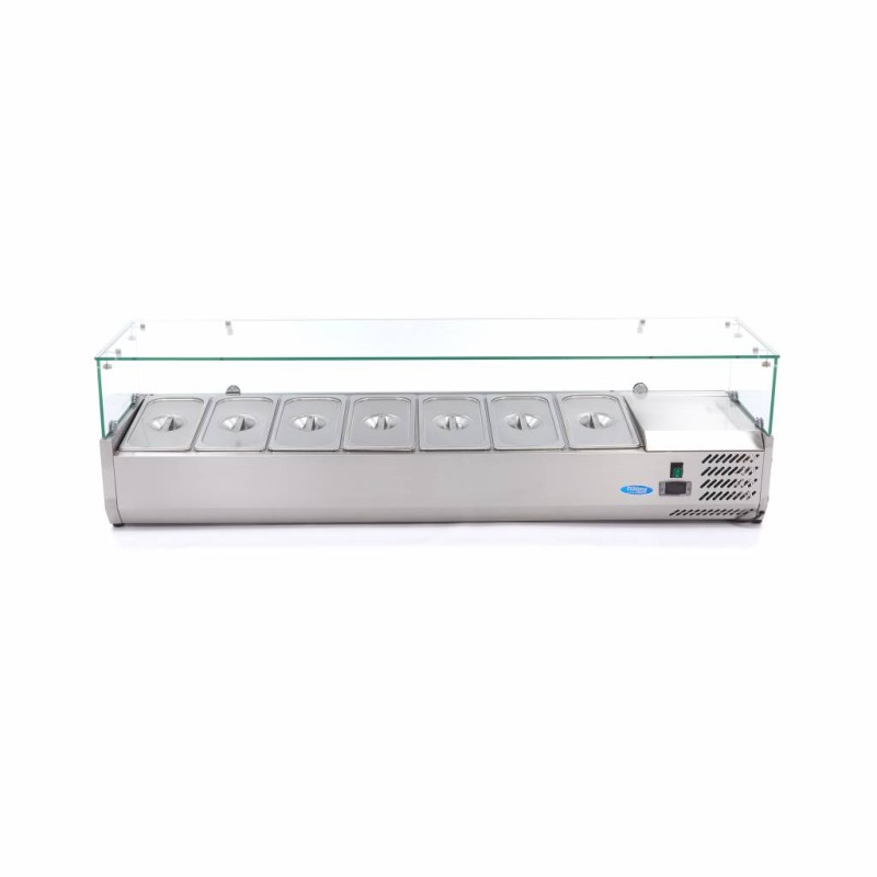 Maxima -Saladette sur plan de travail - 160 cm - 7 bacs GN 1/3
