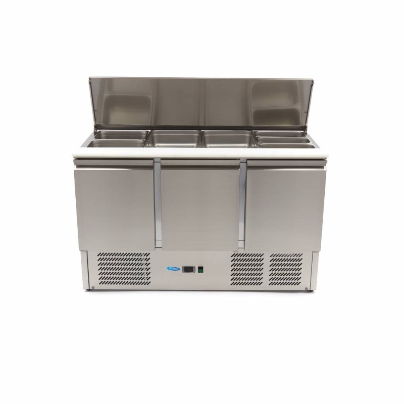 Maxima - Saladette - 400L - 137cm - 3 portes - avec planche à découper