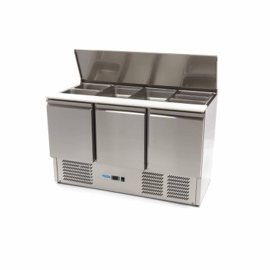 Maxima - Saladette - 400L - 137cm - 3 portes - avec planche à découper