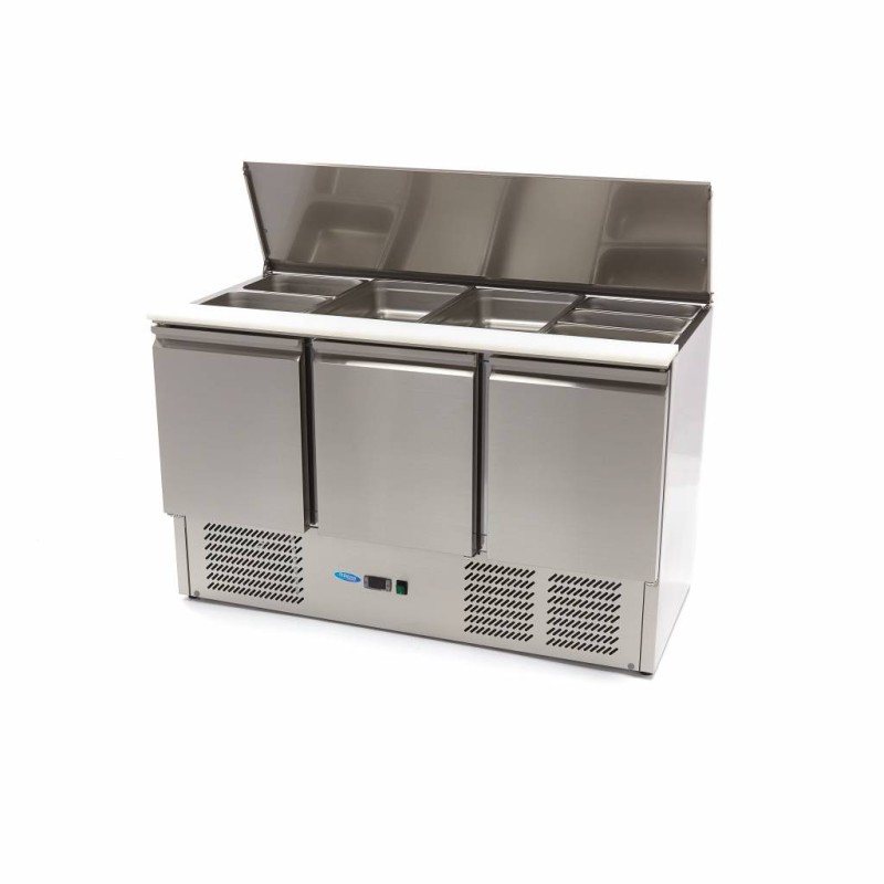 Maxima - Saladette - 400L - 137cm - 3 portes - avec planche à découper